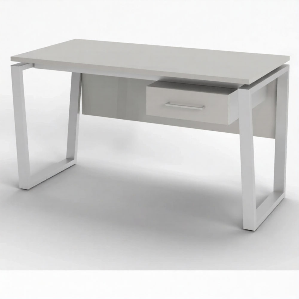 Стол рабочий 1 ящик СрТ-21 (тип 3) (1600х600х750) (столешница ЛДСП серый, каркас серый)