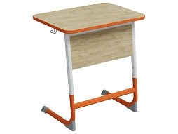 Стол 1-местный школьный 5-7 г/р "Нова" регулируемый (дуб "Бардолино"/оранжевый, м/к белый/оранжевый)