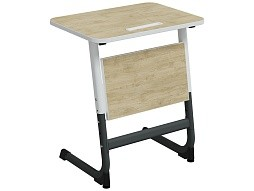 Стол 1-местный школьный 5-7 г/р "Логика" с наклоном столешницы 0-15° (дуб "Бардолино", м/к белый/графит)