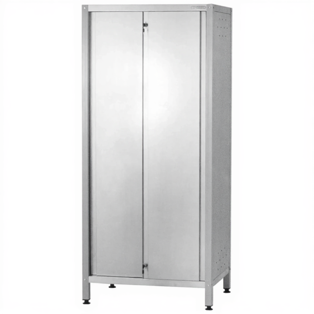 Шкаф кухонный ШЗКп - 1800х1000х500 «Profi lnox» (двери-купе, 2 сплошные полки, без к-та замков)