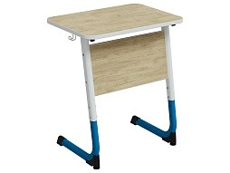 Стол 1-местный школьный 5-7 г/р "Альтер" регулируемый (дуб "Бардолино", м/к белый/синий)