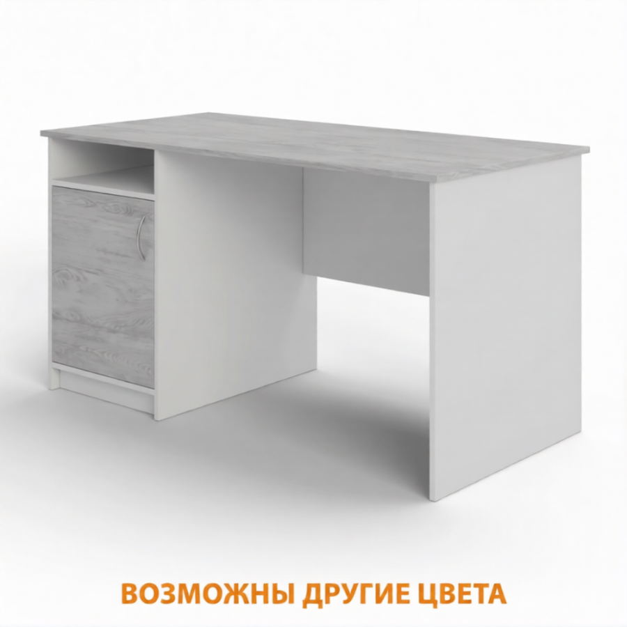 Стол рабочий СрТ-11 (1600х600х750) с тумбой (корпус ЛДСП белый, столешница ЛДСП дуб канадский)
