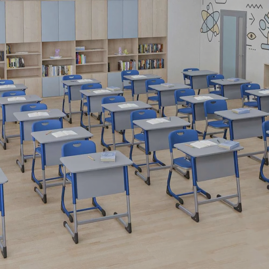 Парта 1М Smart с полкой (ЛДСП)