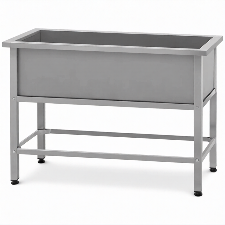 Ванна моечная ВМСн 1350  1 м/о 1250х600х350 (полка с отв. борт; ножка проф. тр. 40х40)