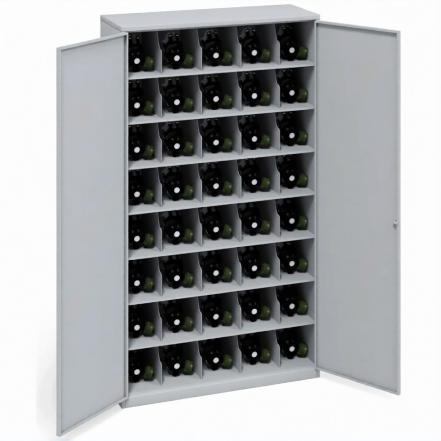 Шкаф для 40 противогазов ХПГ-40, с дверьми Про (1900х1100х400)
