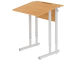 Стол с наклоном столешницы 10° школьный 1-местный 3-5 г/р регулируемый (бук, м/к серый, плоскоовальная труба)
