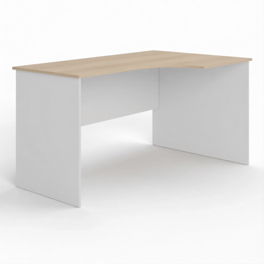 Стол рабочий угловой Ср-2 правый (корпус ЛДСП белый, столешница ЛДСП дуб сонома)