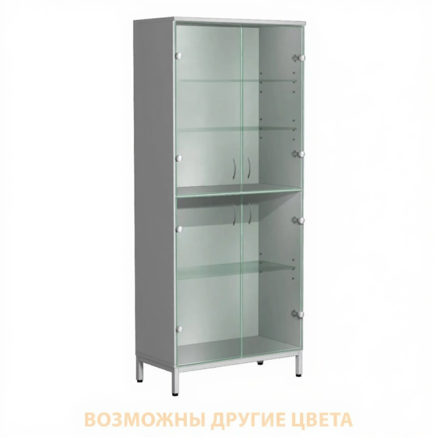 Шкаф для лабораторной посуды ШЛП-2 (корпус ЛДСП серый, каркас серый)